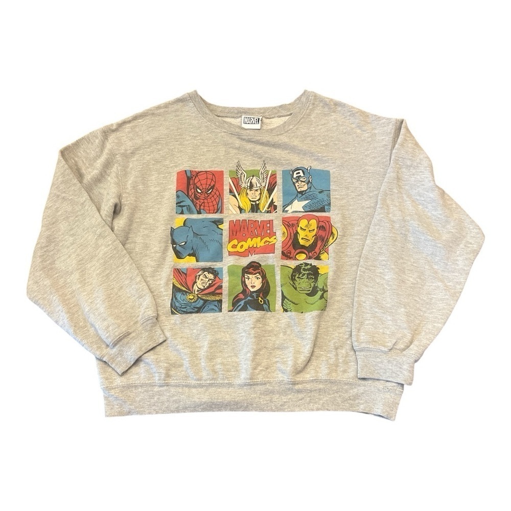 Marvel Comics Gray Sweatshirt SZ L Super Cozy and Soft